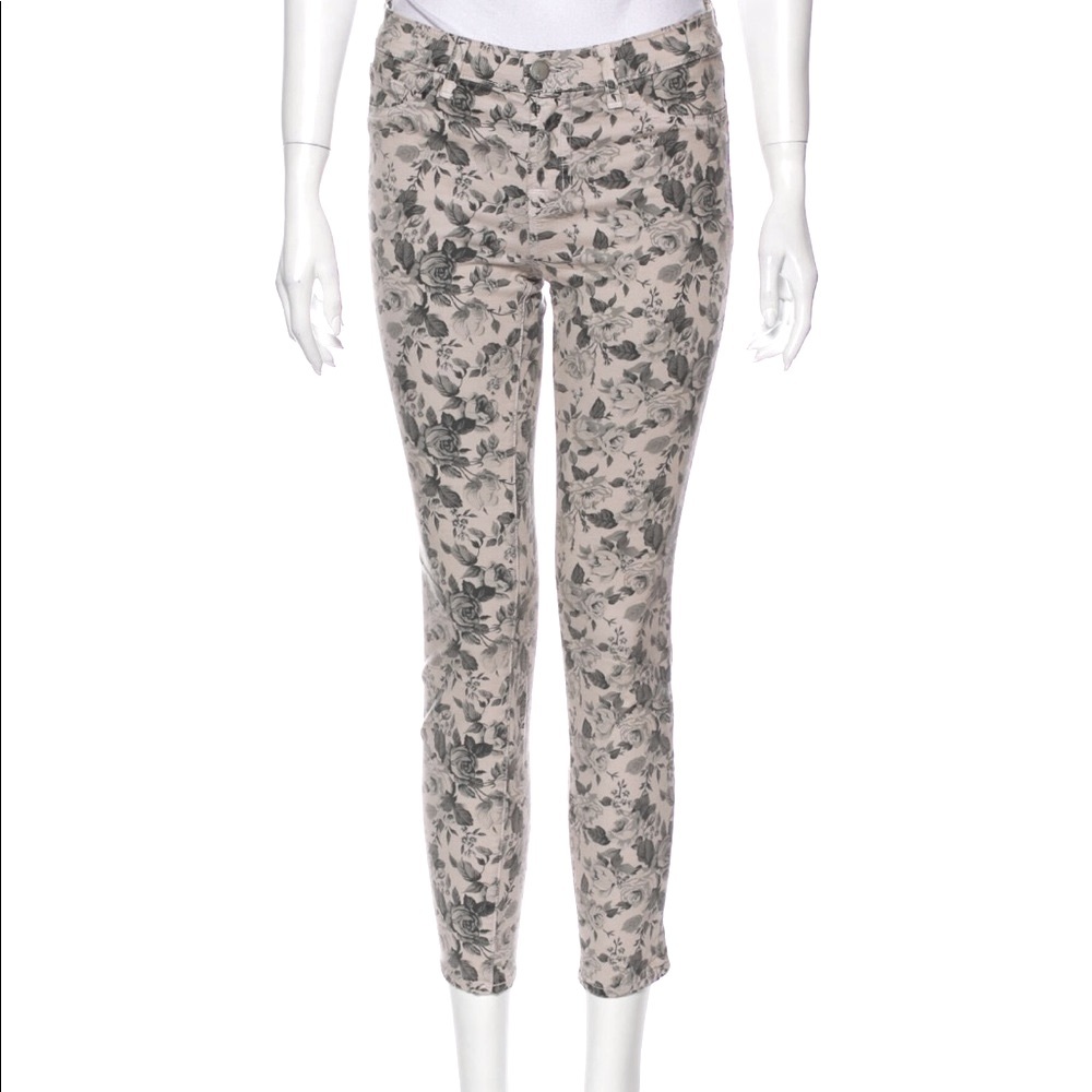 J Brand gray floral print jeans